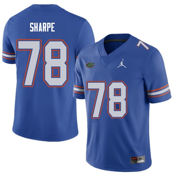NCAA Florida Gators David Sharpe Men's #78 Jordan Brand Royal Stitched Authentic College Football Jersey EWQ1064LY
